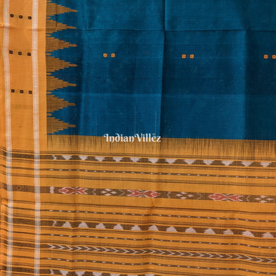 Deep Green Butta Design Sambalpuri Cotton Tissue Saree