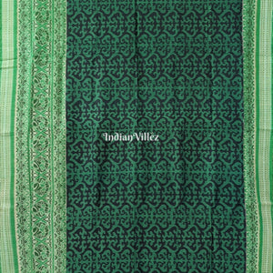 Green Odisha Ikat Sambalpuri Pure Cotton Saree