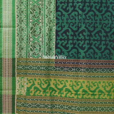 Green Odisha Ikat Sambalpuri Pure Cotton Saree