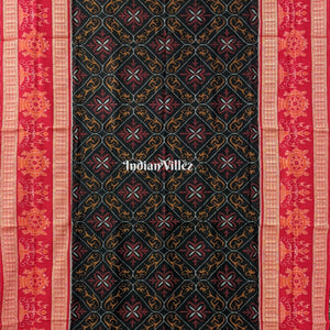 Black Odisha Ikat Sambalpuri Pure Cotton Saree