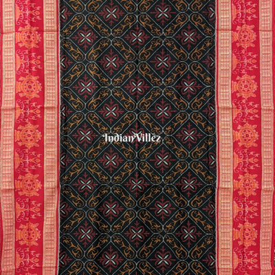 Black Odisha Ikat Sambalpuri Pure Cotton Saree