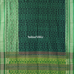 Green Odisha Ikat Sambalpuri Pure Cotton Saree