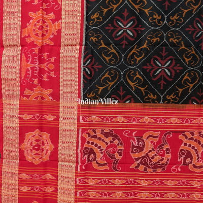 Black Odisha Ikat Sambalpuri Pure Cotton Saree