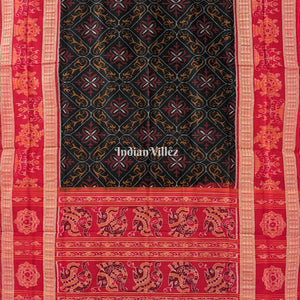 Black Odisha Ikat Sambalpuri Pure Cotton Saree