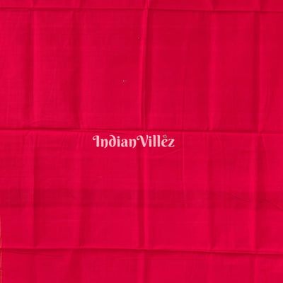 Red Yoga Mudrasana Sambalpuri Cotton Saree