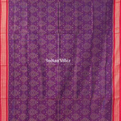 Deep Purple Odisha Ikat Sambalpuri Pure Cotton Saree