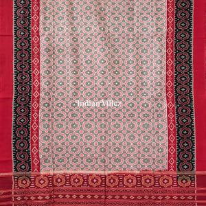 Red Black Sambalpuri Ikat Cotton Saree