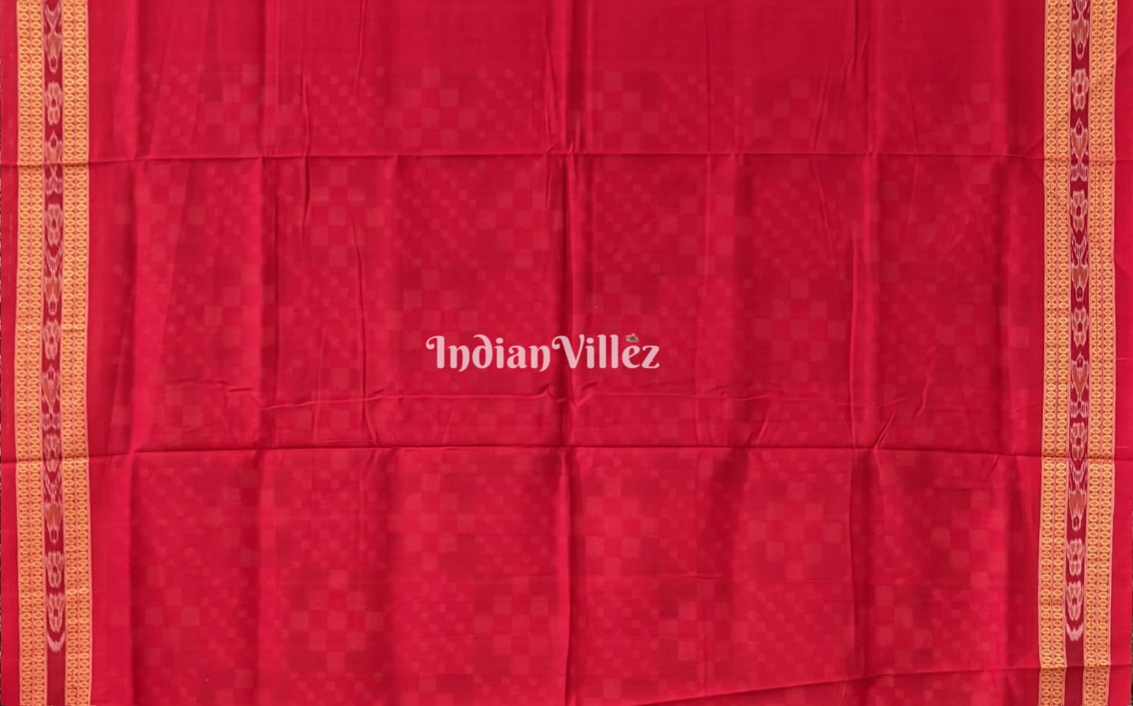 White Red Pasapali Sambalpuri Cotton Saree