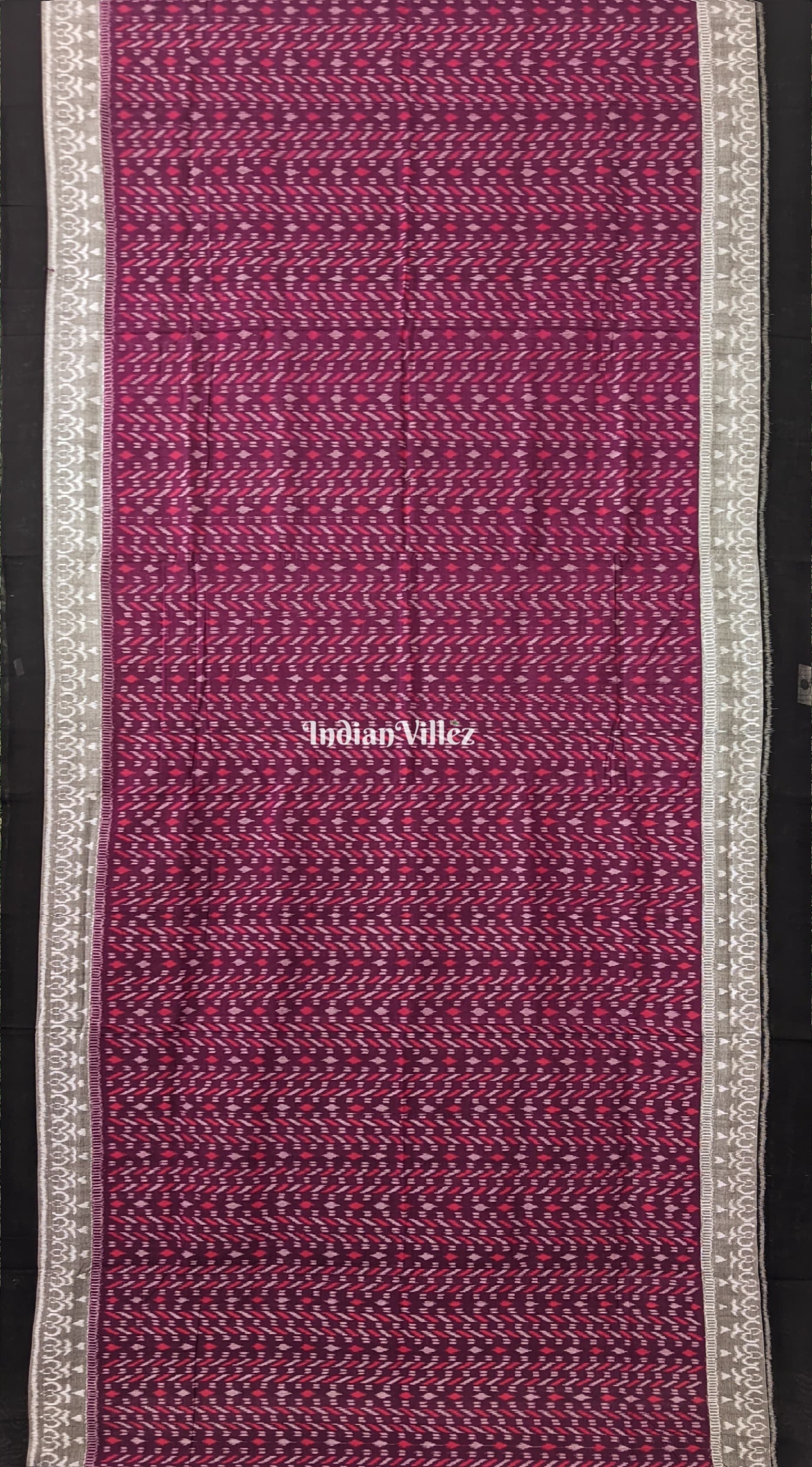 Wine Pure Sambalpuri Cotton Saree