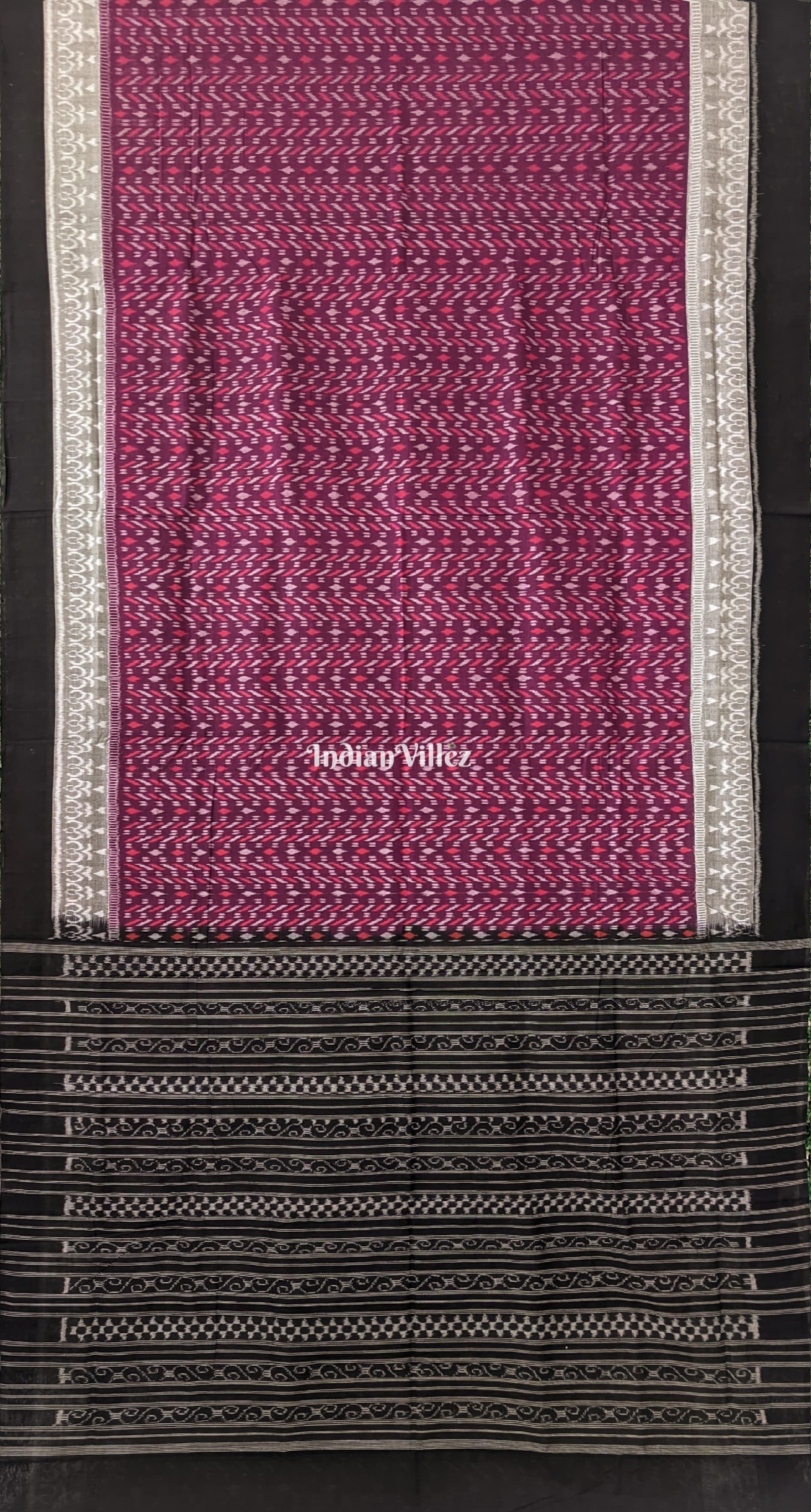 Wine Pure Sambalpuri Cotton Saree