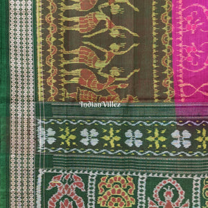 Magenta Tribal dance Sambalpuri Cotton Saree