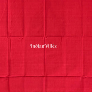 Green With Red border Odisha Ikat Sambalpuri Pure Cotton Saree