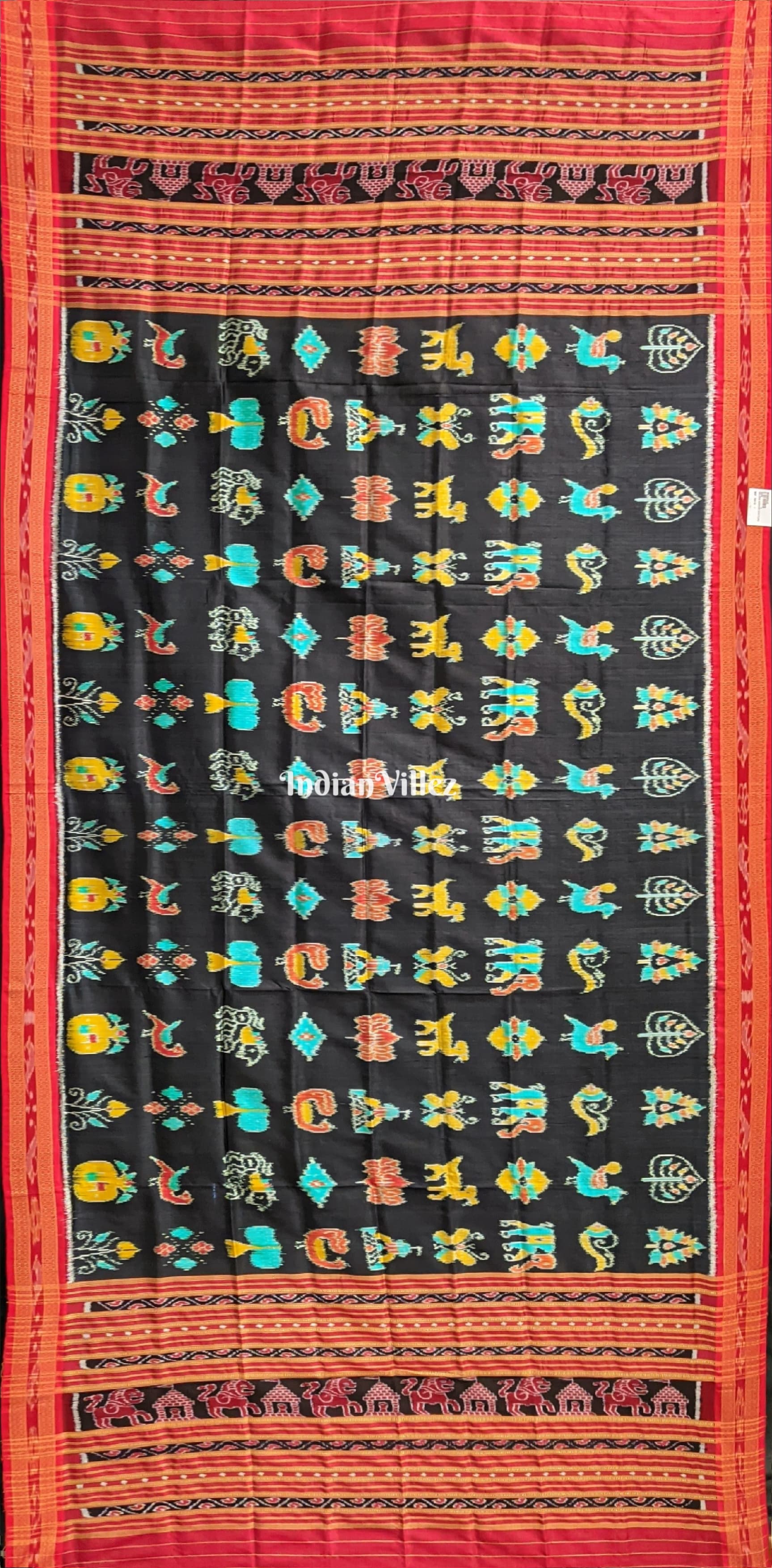 Black Nabakothi Nabarangi Odisha Handloom Silk Dupatta