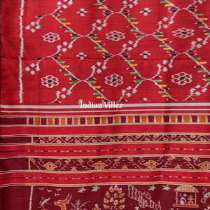 Red Maroon Village Theme Designer Contemporary Silk Saree
