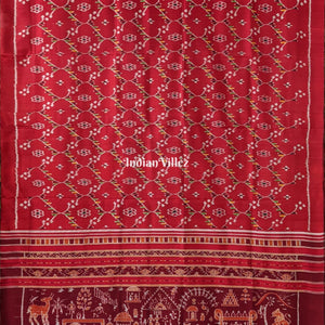 Red Maroon Village Theme Designer Contemporary Silk Saree
