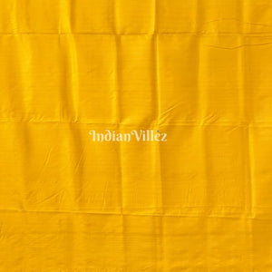 Golden Yellow Fish Motif Odisha Ikat Contemporary Silk Saree