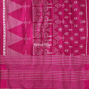 Maroon Elephant Designer Contemporary Silk Saree with Tribal motif