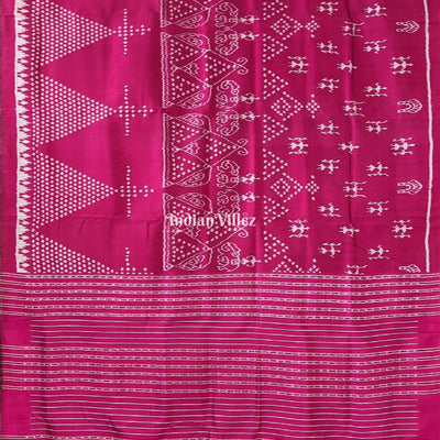 Maroon Elephant Designer Contemporary Silk Saree with Tribal motif