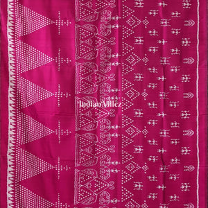 Maroon Elephant Designer Contemporary Silk Saree with Tribal motif