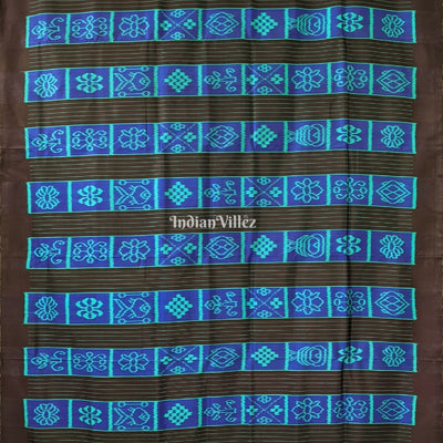 Black Blue Odisha Ikat Nabakothi Contemporary Silk Saree