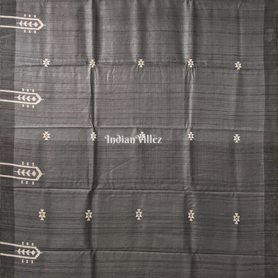 Black Ganjam Bomkai Inspired Gopalpur Tussar Silk Saree