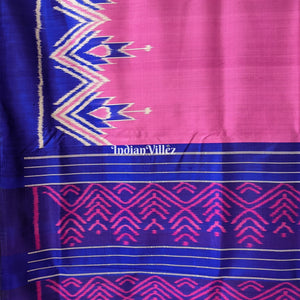 Onion Pink Odisha Ikat Contemporary Silk Saree