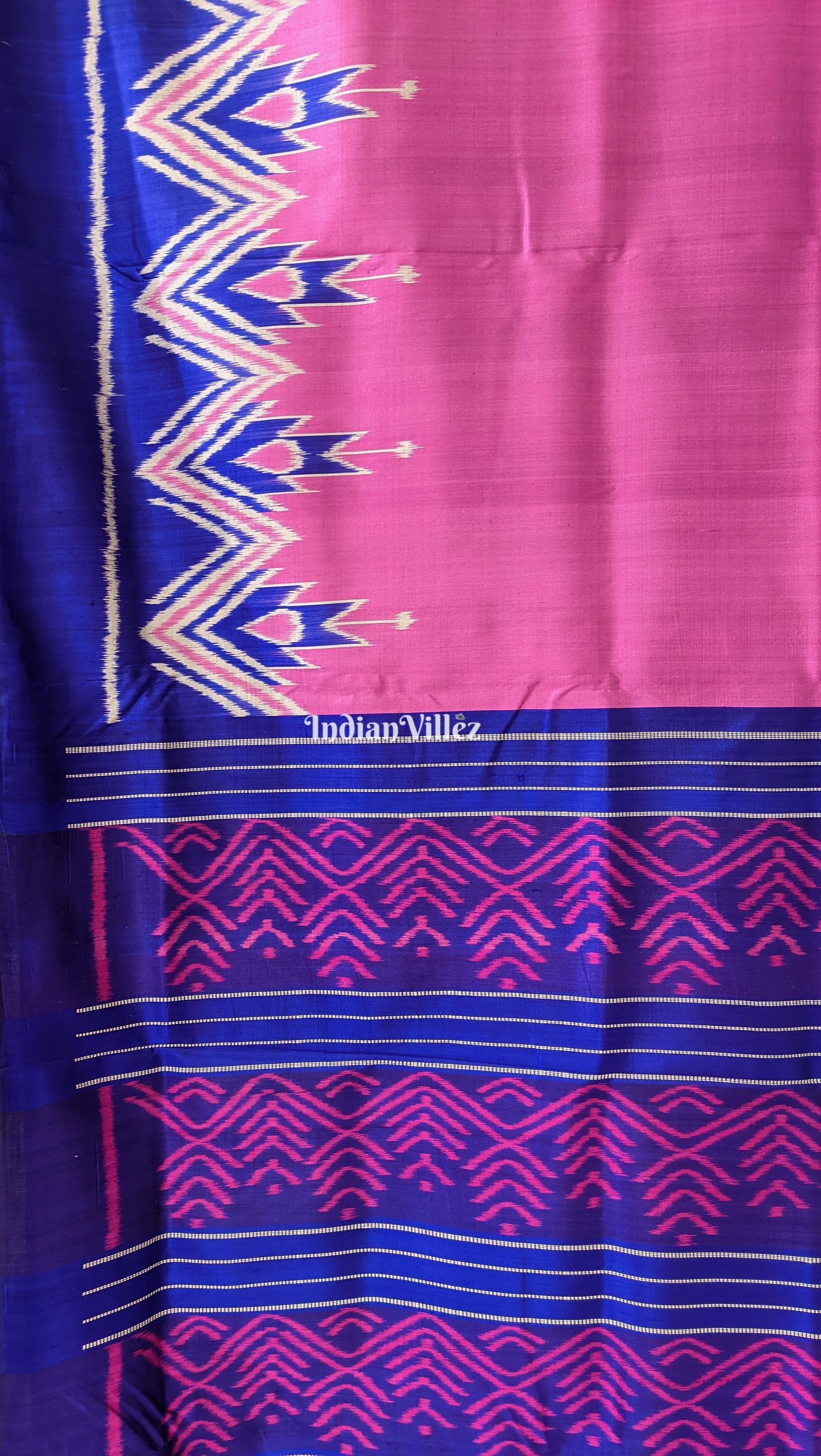 Onion Pink Odisha Ikat Contemporary Silk Saree