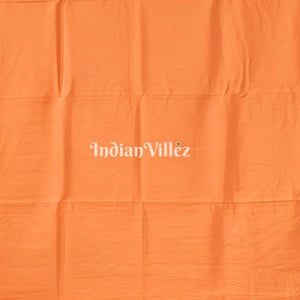 Orange Chandua Theme Hand-Painted Pattachitra Saree