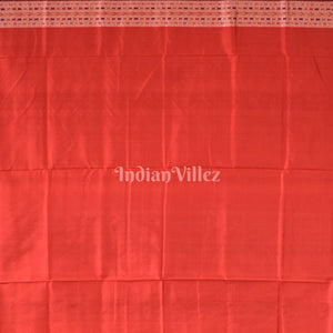 Maroon Jungle and Animal Theme Sambalpuri Silk Saree