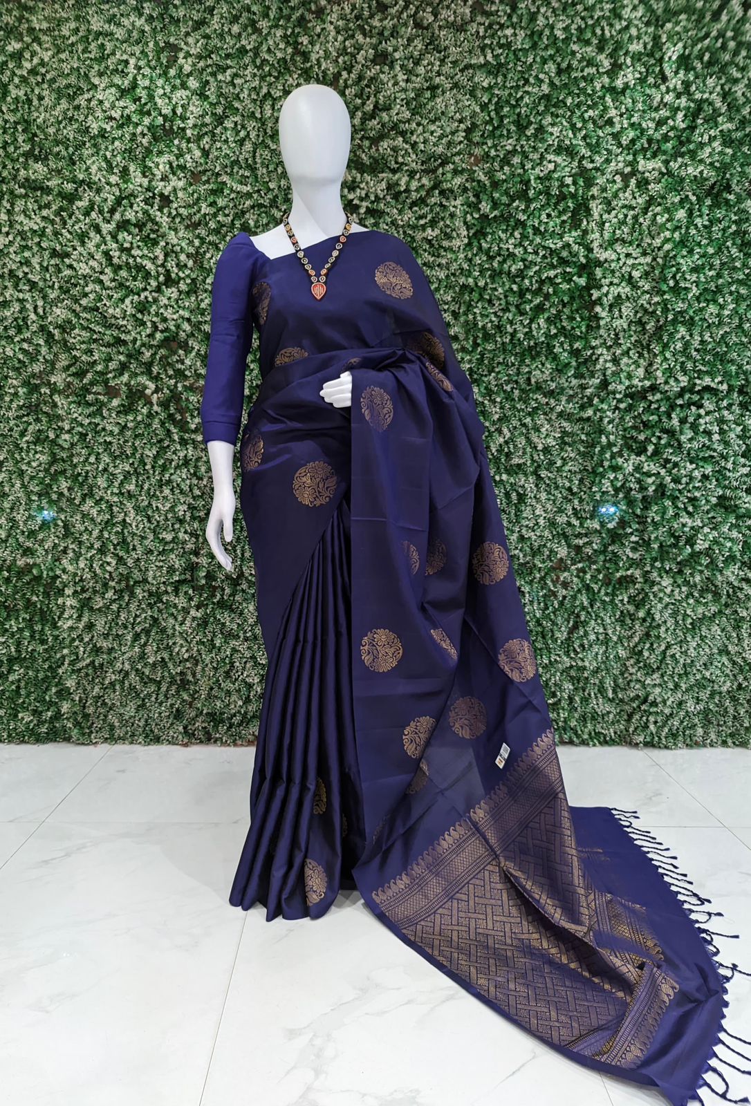 Blue Pure Kanjivaram Soft Silk Saree