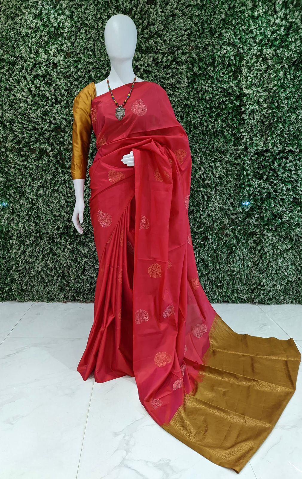 Pink With Golden Pure Kanjivaram Soft Silk Saree