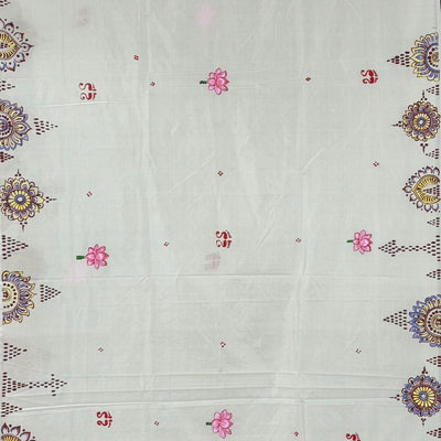 Laxmi Puja Theme Hand-painted Pattachitra Silk Saree