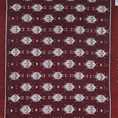 || Jhasha || Maroon Fish Motif Odisha Ikat Contemporary Silk Saree