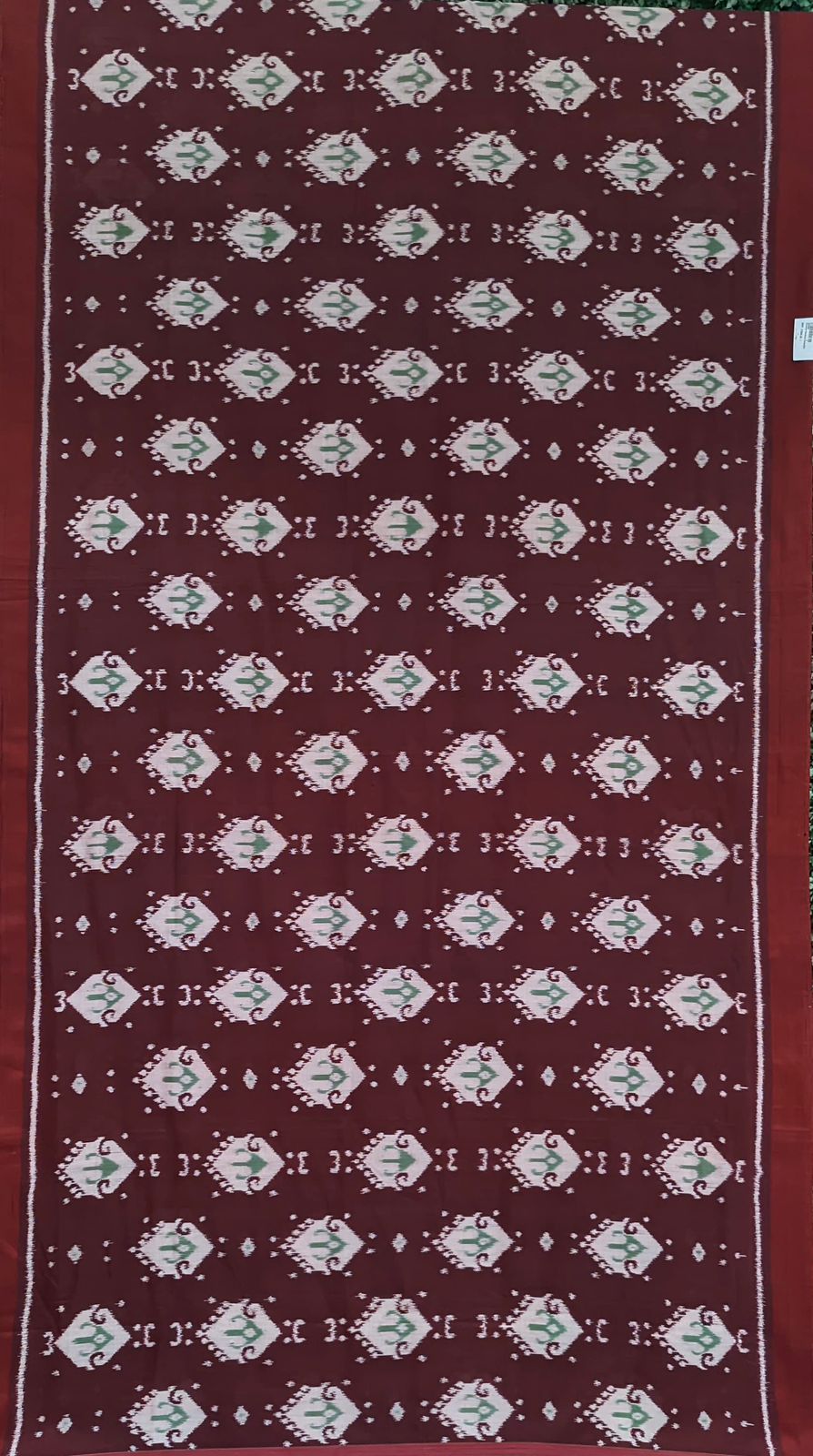|| Jhasha || Maroon Fish Motif Odisha Ikat Contemporary Silk Saree