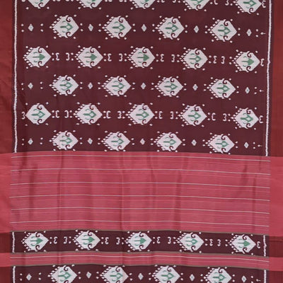 || Jhasha || Maroon Fish Motif Odisha Ikat Contemporary Silk Saree