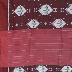 || Jhasha || Maroon Fish Motif Odisha Ikat Contemporary Silk Saree