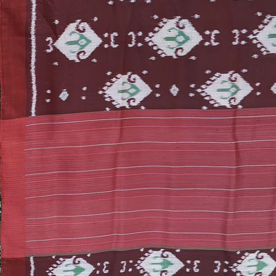 || Jhasha || Maroon Fish Motif Odisha Ikat Contemporary Silk Saree