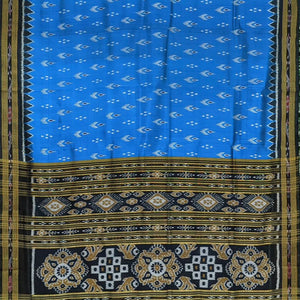 Sky Blue Mayura Chandrika Odisha Handloom Khandua Silk Saree