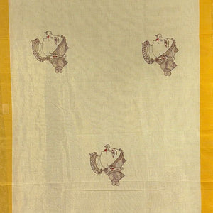 Golden Rose Sringara Theme Hand-Painted Pattachitra Saree