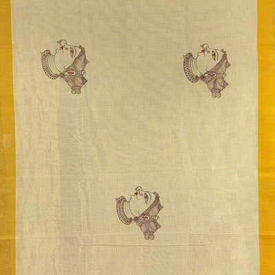 Golden Rose Sringara Theme Hand-Painted Pattachitra Saree