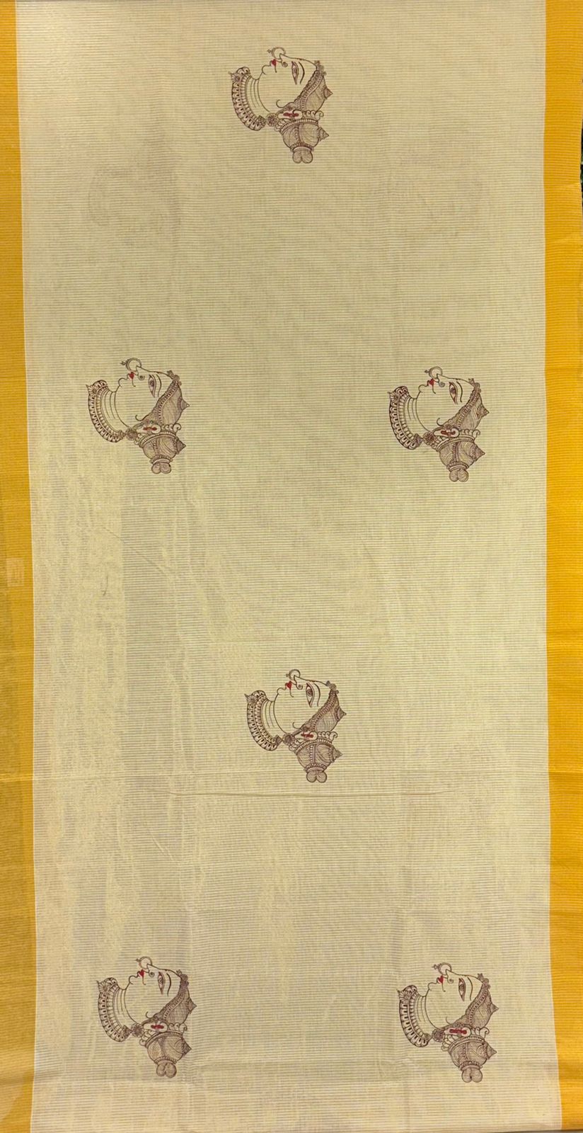 Golden Rose Sringara Theme Hand-Painted Pattachitra Saree