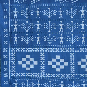 Sky Blue Tribal Jhoti Contemporary Odisha Handloom Silk Saree