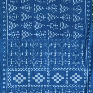 Sky Blue Tribal Jhoti Contemporary Odisha Handloom Silk Saree