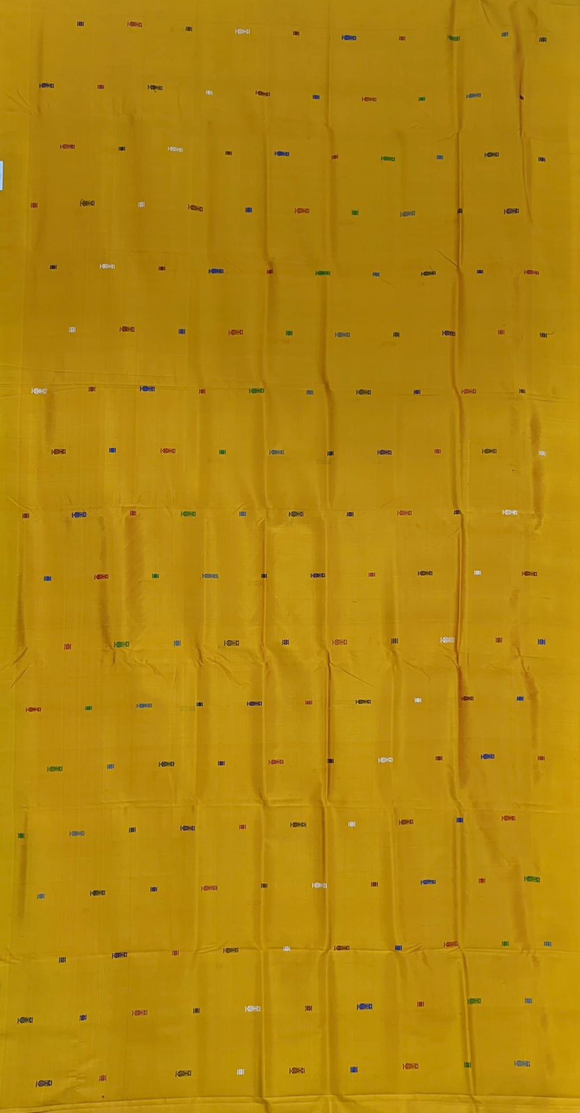 Golden Yellow Fish Motif Double Pallu Contemporary Silk Saree