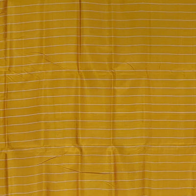 Golden Yellow Fish Motif Double Pallu Contemporary Silk Saree