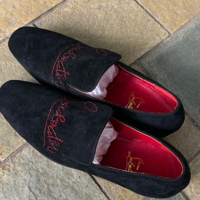 Christian Louboutin Black Dandelion Strass Loafers