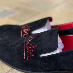 Christian Louboutin Black Dandelion Strass Loafers
