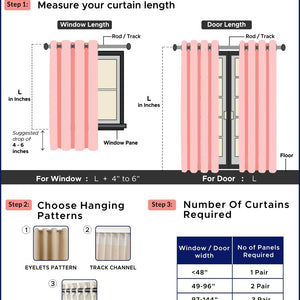 100% Cotton Curtains for Living Room, Bedroom curtains - Pack of 2 curtains, Water Lily - Red