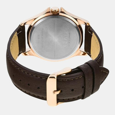 Classics Men Quartz Silver Dial Analog Leather Watch TW000X128
