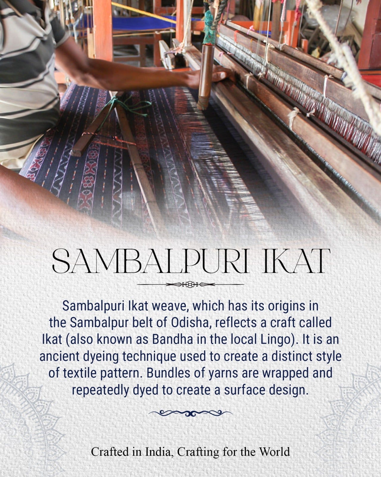 Carrot Orange Floral Sambalpuri Ikat Silk Saree